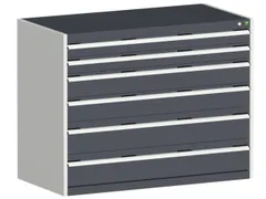 ladekast 1000x1300x650mm 6laden zware lasten RAL7035 front RAL7016