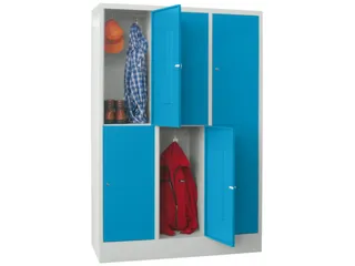 lockerkast,HxBxD 1850x1200x500mm,3x2vakken,RAL7035,front RAL5012 - 2