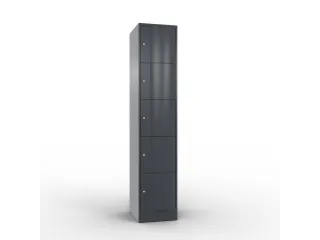 lockerkast 1950x396x540mm 1x5 vakken RAL7021 front RAL7021 sokkel - 1