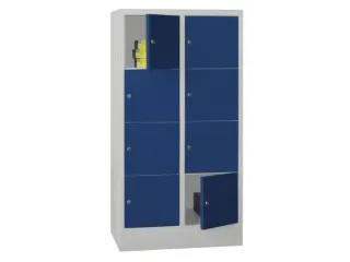 lockerkast,HxBxD 1518x800x500mm,2x4vakken,RAL7035,front RAL5010 - 2