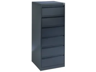 Fichekast 1357x553x590mm 6 Laden 2 Kaartenbakken per Lade RAL7021 - 1