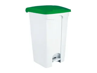 Contitop,afvalbak met pedaal 90L wit/groen - 1