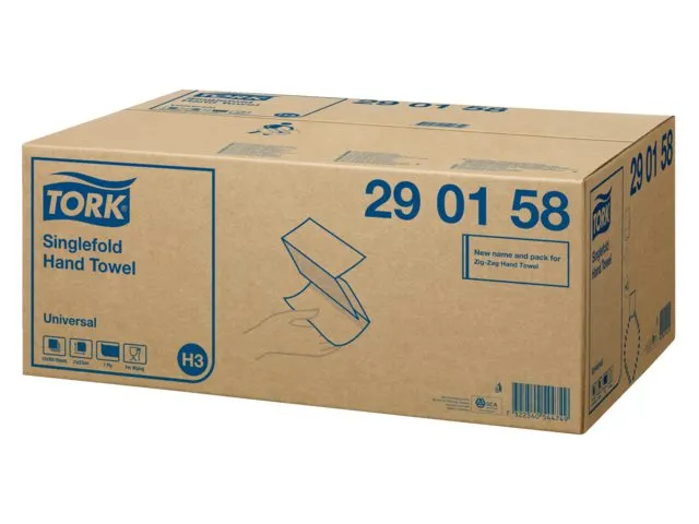Handdoek Tork Zigzag 1-laags Universal Wit 290158 15x266 Stuks