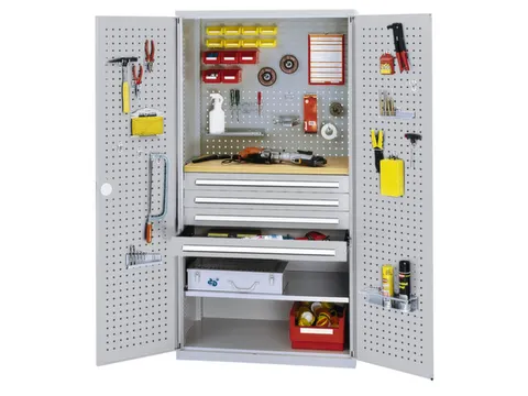 kast met sleufplaat,HxBxD 1950x1000x600mm,1xStalen bodem,RAL5010