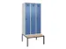 locker met bank,voor scheiding van kleding,HxBxD 2120x900x815mm,3vak
