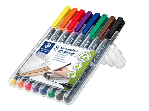 Viltstift Staedtler OHP Lumocolor 318 Fijn 0.6mm Assorti 8 stuks