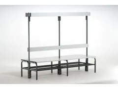 banc double HxLxP 1670x2000x725mm barres alu RAL7016