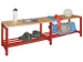 banc-patère,LxP 1500x370mm,barrettes en bois hêtre,piètement RAL300
