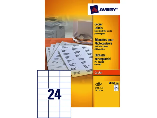 Etiket Avery DP247-100 70x37mm wit 2400stuks