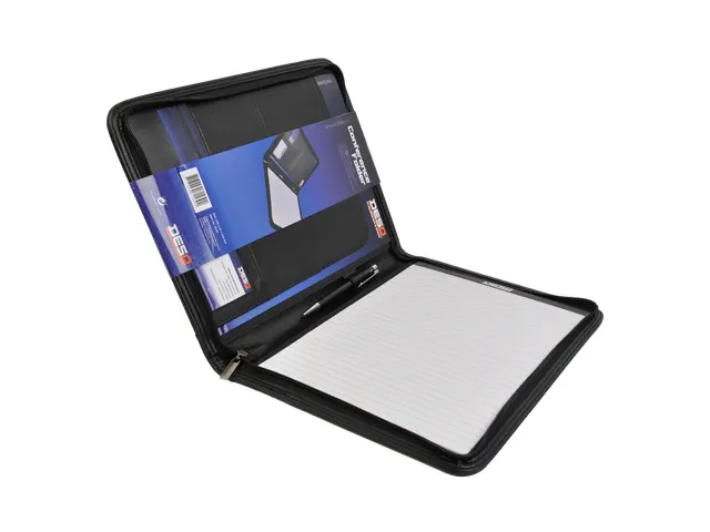 DESQ A4 Conferentiemap Met Ritssluiting en Schrijfblok