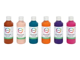 Plakkaatverf Qrea set à 6 fun kleuren 250ml - 1