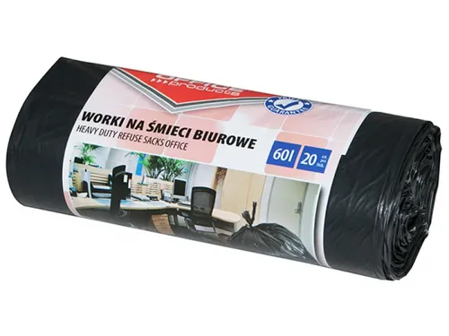 Vuilniszak 59x72cm 60L LDPE zwart 20 stuks