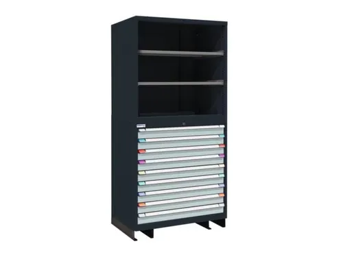 combikast,HxBxD 2100x1005x695mm,9lade(n),key lock,2xStalen bodem