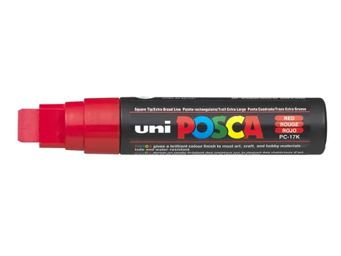 Verfstift Posca PC17K Extra Brede punt 15mm rechthoek rood