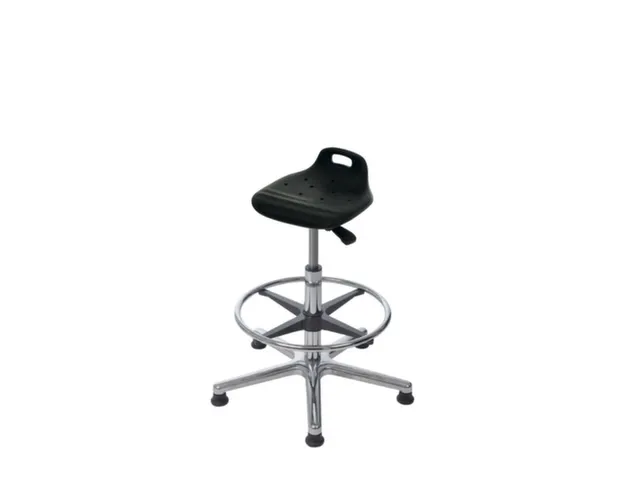 Siège assis-debout 530-780mm Assise mousse PU Noir Repose-pieds
