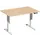 Elektrisch ihv bureau,HxBxD 630-1280x1200x800mm,blad beuken,T-voet wit