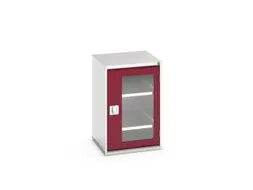 vitrinekast 800x525x550mm 2xStalen bodem romp RAL7035 front RAL3004