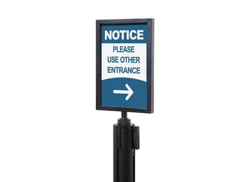Topbord A4 Voor Afzetpaal Flexi Zwart