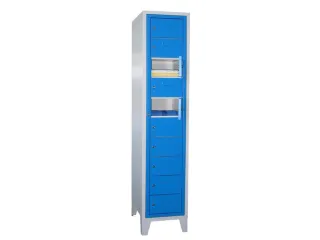 Vakken-/sorteerkast 1850x400x500 1x10 Vakken Ral7035 Front Ral5010 - 1