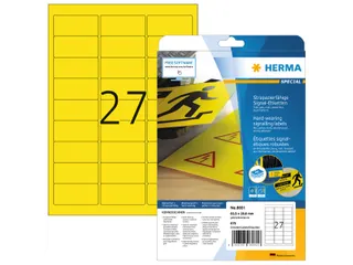 HERMA 8031 Weervaste Folie-etiketten A4 63,5x29,6mm Geel 675 stuks - 1
