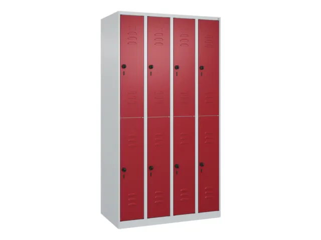 dubbeldekse locker,HxBxD 1850x1000x500mm,4x2vak.,vak B 250mm