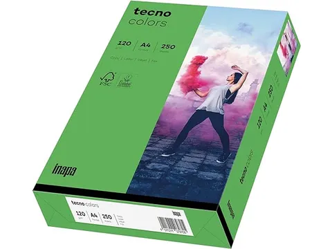 Inapa Tecno colors Gekleurd papier A4 Intens Groen 120 gram 250 vel