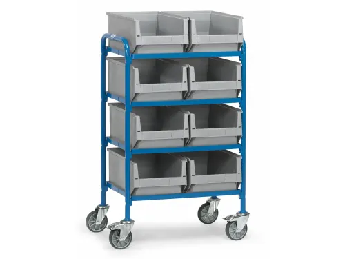 Bijzetwagen Met 8 Magazijnbakken 32931 250kg Hout 630x470mm Ral5007