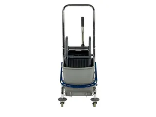 Dweilwagen,Emmer 1X27L Blauw,Mopwringer,Frame Metaal,4Zwenkwielen - 4