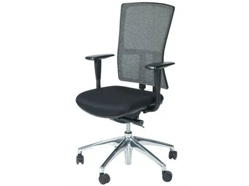 Bureaustoel 300 NEN-EN 1335 Grijze Wol/mesh rug, Alu voetkruis