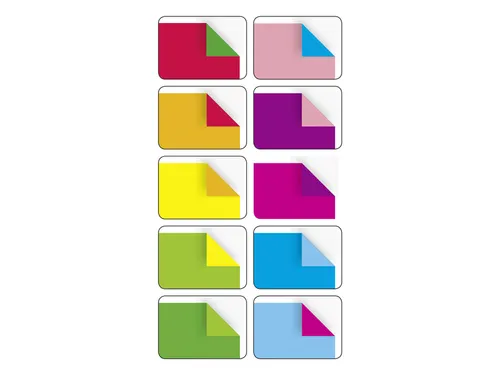Vouwblaadjes Folia 80gr 15x15cm 50 vel 2-zijdig 10 duo kleuren