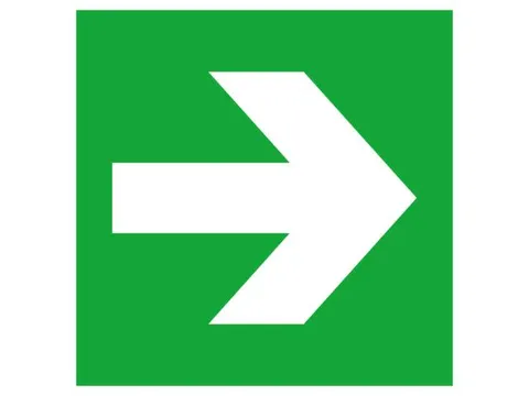 borden voor vluchtroutesignalering,Pijl,pijl rechts/links,sticker