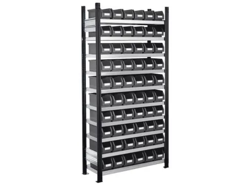 Bakkenstelling 2000x1000x300mm 60bakken PE grijs vakl. 125kg eenzijdig