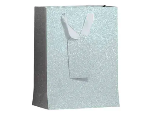 Cadeautas IG Group Zilver glitter 175x98x229mm