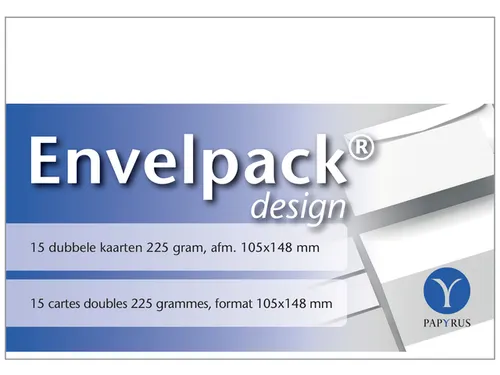 Dubbele kaart Papyrus Envelpack Design A6 105x148mm wit 894456 15 stuk
