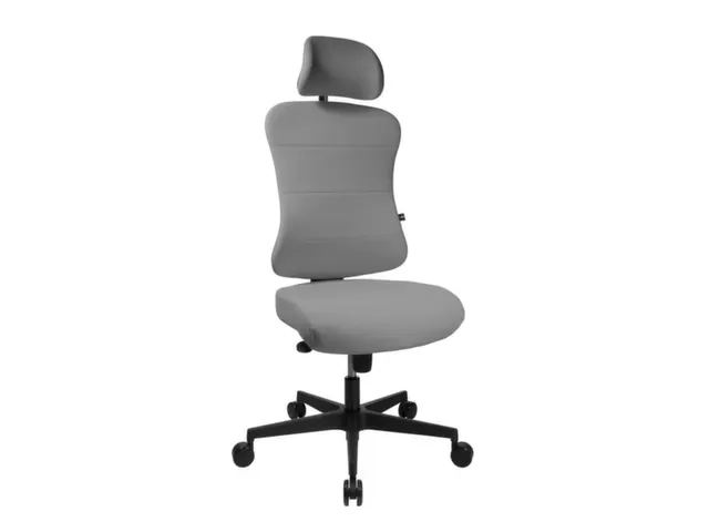 Bureaustoel,Synchroonmech.,Hoofdsteun,Zitting Stof Grijs