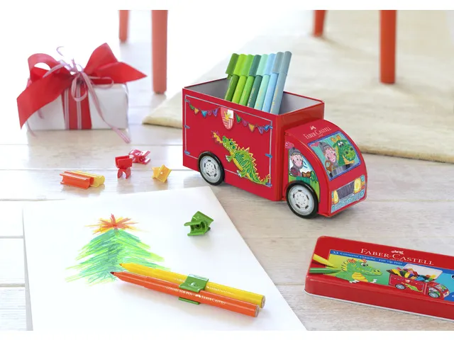 Feutres Faber-Castell Connector 33 pces avec 10 clips 'camion'