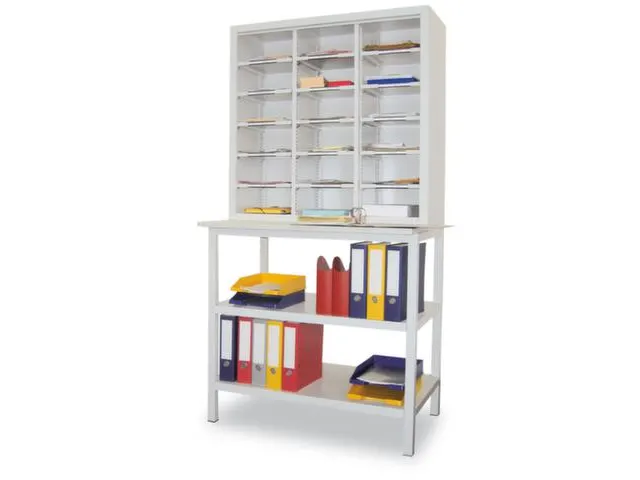 Postsorteerkast Zonder Deuren 1950x1000x400mm 3x6 Vakken Lichtgrijs