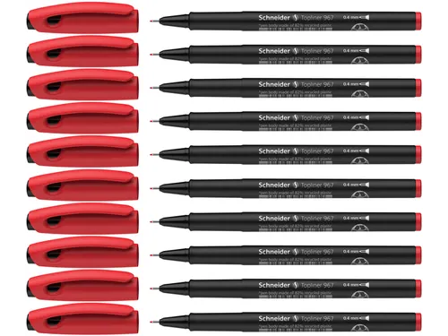 Fineliner Schneider Topliner 967 Rood 0.4mm