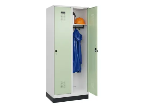 locker,HxBxD 1950x800x500mm,2vak,vak B 400mm,draaigrendel,sokkel