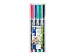 Viltstift Staedtler OHP Lumocolor 317 Medium 1.0mm Assorti 4 stuks