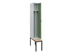 locker met bank,voor scheiding van kleding,HxBxD 2120x300x815mm,1vak