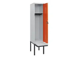 locker met bank,HxBxD 1950x400x815mm,1vak,vak B 400mm,draaigrendel