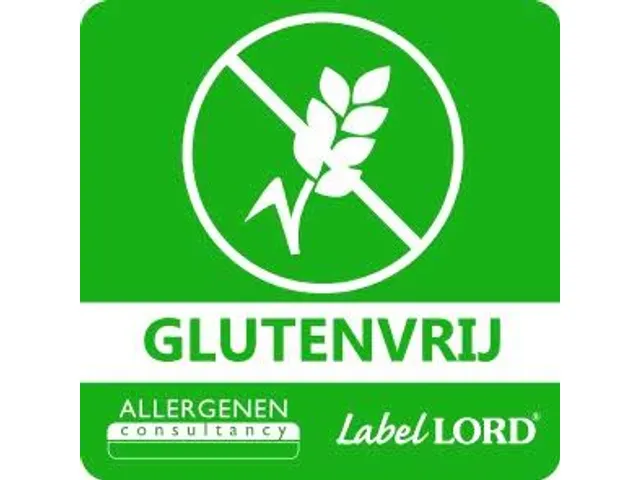 Voedseletiketten 86x33x89mm Aqualabel Glutenvrij Dispenser 500 stuks