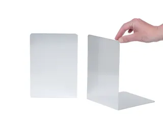 Boekensteun MAUL aluminium 16x15x21cm set 2 zilver - 5