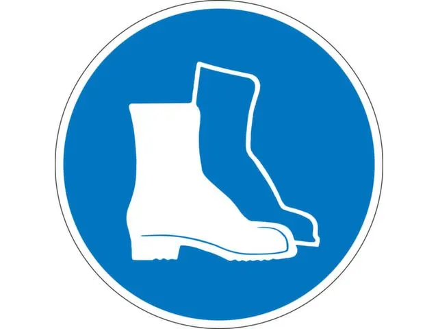 gebodsbord,voetbescherming dragen,sticker,folie,Ø 315mm