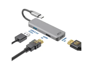Adapter ACT USB-C 4K multiport voor 2 HDMI monitoren - 14
