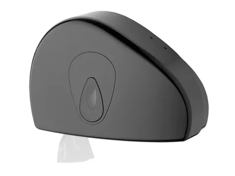PlastiQline jumborol Toiletpapier dispenser mini+restrol Zwart
