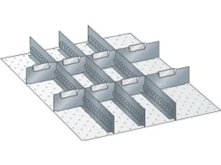 Indelingsmateriaal H 75mm 3gesleufde Lengteverdelers/8dwarsverdelers - 2