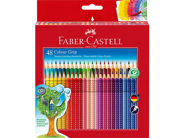 Kleurpotlood Faber-Castell Grip 48 stuks + gratis A3 Kangaro schetsboe