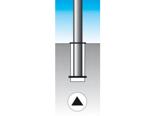 Trottoirpaal 900mmØ76mm Met Halve Kogel-kap Uitneembaar/Afsluitbaar
